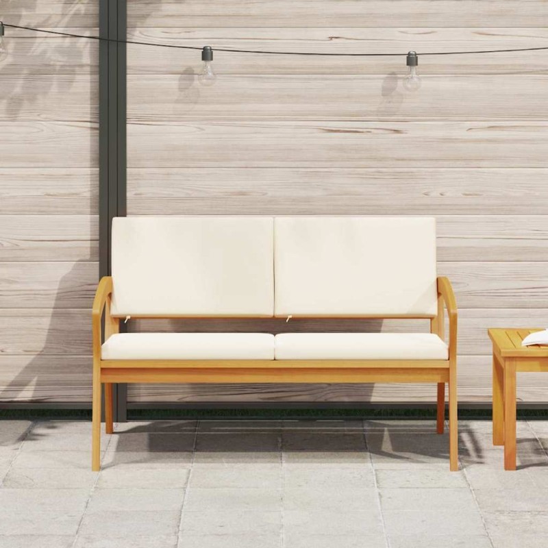 Banc de jardin avec coussins 115x70x72 cm en bois d'acacia 