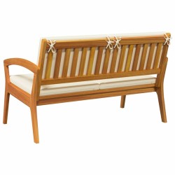 Banc de jardin avec coussins 115x70x72 cm en bois d'acacia 