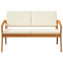 Banc de jardin avec coussins 115x70x72 cm en bois d'acacia 