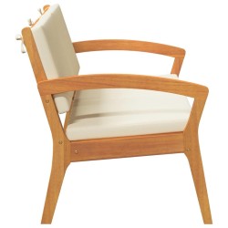 Banc de jardin avec coussins 115x70x72 cm en bois d'acacia 