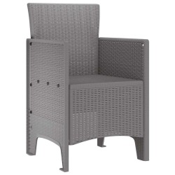 Chaises de jardin 4 pcs Gris clair 53 x 49 x 85 cm Plastique 
