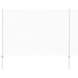 Clôture en fil soudé avec 10 poteaux U Argent 1.6x10 m Acier 