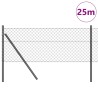 Jeu de Poteaux de Clôture Gris 0.6 x 25 m Acier galvanisé 