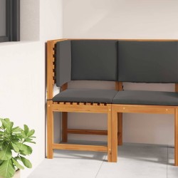 Fauteuil d'angle de jardin avec coussins en bois d'acacia massif 