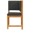 Fauteuil d'angle de jardin avec coussins en bois d'acacia massif 