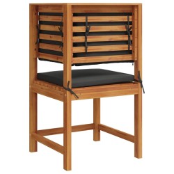 Fauteuil d'angle de jardin avec coussins en bois d'acacia massif 