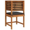 Fauteuil d'angle de jardin avec coussins en bois d'acacia massif 