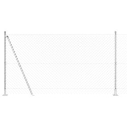 Jeu de Poteaux de Clôture Argent 10 x 1.2 m Acier galvanisé 