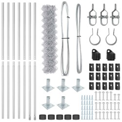 Jeu de Poteaux de Clôture Argent 10 x 1.2 m Acier galvanisé 