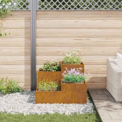 Jardinière 80x80x60 cm en acier résistant aux intempéries 