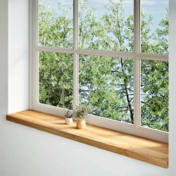 Appuis de fenêtre 2 pcs marron clair bois de chêne massif 
