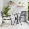 Chaises de jardin 2 pièces empilables en acier anthracite 