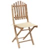 Chaises pliables de jardin lot de 2 avec coussins Bambou 