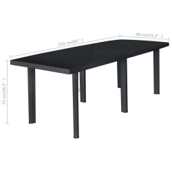 Table de jardin Anthracite 216x90x72 cm Plastique 