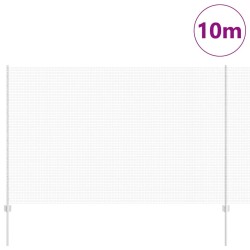 Clôture en Fil Soudé avec 10 Poteaux U Argent 1.6x10 m Acier 