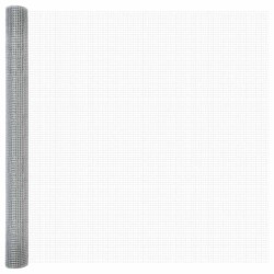 Clôture en Fil Soudé avec 10 Poteaux U Argent 1.6x10 m Acier 