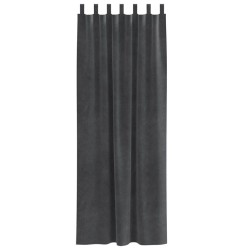 Rideaux opaques avec boucles de suspension 2 pcs en velours gris clair 
