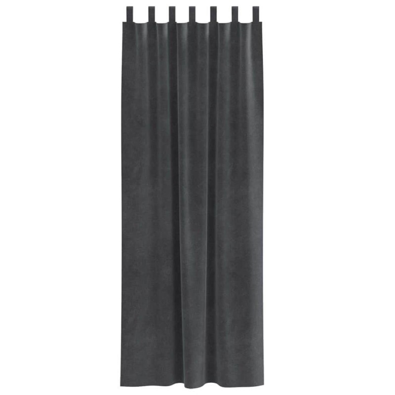 Rideaux opaques avec boucles de suspension 2 pcs en velours gris clair 
