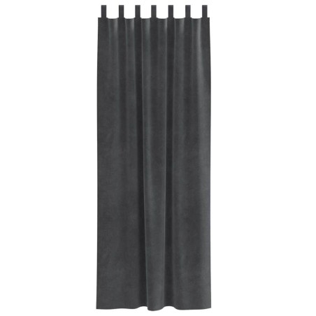 Rideaux opaques avec boucles de suspension 2 pcs en velours gris clair 
