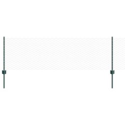 Piquets de Clôture 11 pcs U-Channel Vert 60 cm Acier 