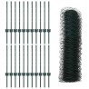 Piquets de Clôture 11 pcs U-Channel Vert 60 cm Acier 