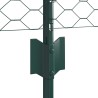 Piquets de Clôture 11 pcs U-Channel Vert 60 cm Acier 