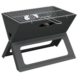 Grill BBQ - Pliable, Noir, 46x30x31 cm, Fabriqué en Acier 