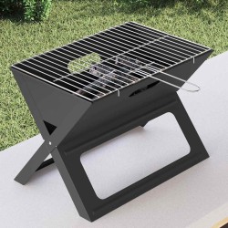 Grill BBQ - Pliable, Noir, 46x30x31 cm, Fabriqué en Acier 