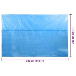 Bâche de piscine rectangulaire 300 x 200 cm PE Bleu 