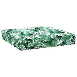 Coussin de palette à motif de feuilles 60x60x9,5 cm tissu 