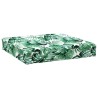 Coussin de palette à motif de feuilles 60x60x9,5 cm tissu 
