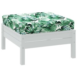 Coussin de palette à motif de feuilles 60x60x9,5 cm tissu 