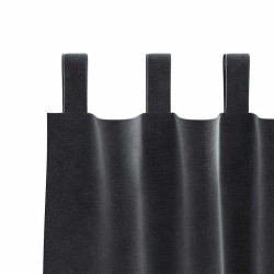 Rideaux occultants avec boucles de suspension 2 pcs en velours gris foncé 