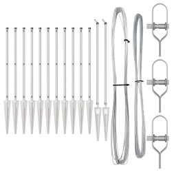 Poteaux de clôture 13 pcs Argent Ø32mm 160 cm Acier galvanisé 
