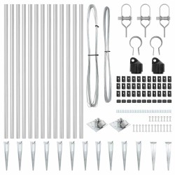 Poteaux de clôture 13 pcs Argent Ø32mm 160 cm Acier galvanisé 
