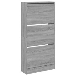 Armoire à chaussures sonoma gris 60x21x125,5 cm bois ingénierie 