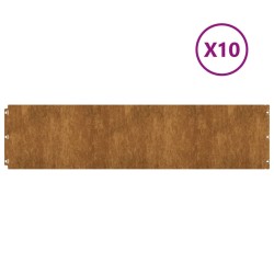 Bordures de pelouse 10 pcs 25x103 cm acier corten flexible 