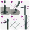 Jeu de Poteaux de Clôture Argent 10 x 1.2 m Acier galvanisé 