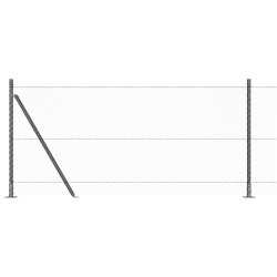 Set de clôtures 2 pièces Gris Acier revêtu de poudre 25 x 1 m 