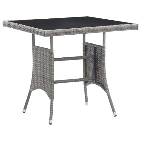Table de jardin gris 80x80x74 cm résine tressée 