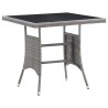Table de jardin gris 80x80x74 cm résine tressée 
