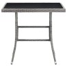 Table de jardin gris 80x80x74 cm résine tressée 