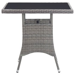 Table de jardin gris 80x80x74 cm résine tressée 