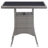Table de jardin gris 80x80x74 cm résine tressée 