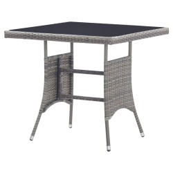Table de jardin gris 80x80x74 cm résine tressée 