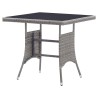 Table de jardin gris 80x80x74 cm résine tressée 