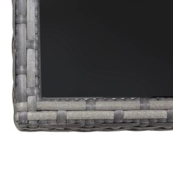 Table de jardin gris 80x80x74 cm résine tressée 