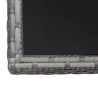 Table de jardin gris 80x80x74 cm résine tressée 