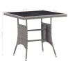 Table de jardin gris 80x80x74 cm résine tressée 