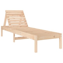 Chaise longue 199,5x60x74 cm bois massif de pin 